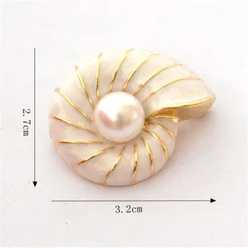 Nové retro štýl Smalt Conch osobnosti módy jednoduché imitácia perly brošňa mužov a žien