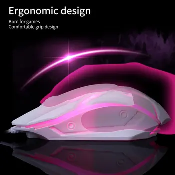 7 Farby, LED Podsvietenie Hernej Myši Ergonómia USB Káblové Hráč Myši Bok Kábel Optické Myši Gaming Myš Pre Notebook
