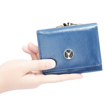 Luxusné Jeleň Módne dámske Peňaženky Pu Kožené Pevné Krátke Trifold Peňaženky Lady Ženy Malé Mince Peňaženky, Kreditné Karty, Držiteľ