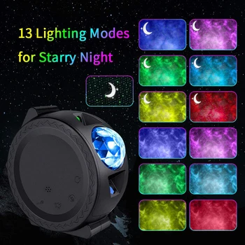 6 Farieb Hviezdne Nebo Projektor Lampa Deti Spálňa Star LED Nočné Svetlo Nabíjania cez USB Premietacie Smart Lampa pre Deti