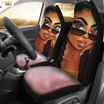 HUGSIDEA Umenie Čierny Dievča Tlačiť Auto Kryt Sedadla Fahion 3D Afro Afriky/American Lady Dizajn Auto Dodávky Luxusné Auto Chránič Prípade