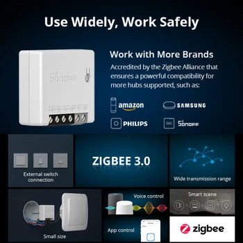 SONOFF ZBMINI Zigbee 3.0 obojsmerná Smart Switch APLIKÁCIU Diaľkové Ovládanie Práce S eWeLink Podporu SmartThings Hub Alexa Domovská stránka Google