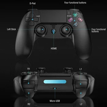 Bezdrôtový ovládač pre Playstation 4/PS4 Pro/Slim Duálne Vibrácie Audio Jack Kontakt Pad Šesť-Os LED Indikátor Gamepad