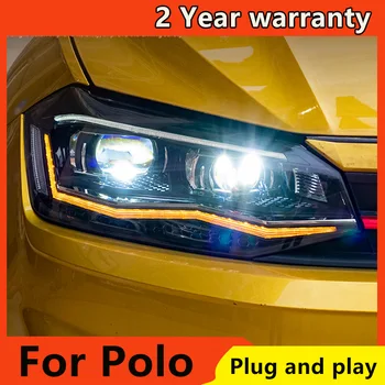 Auto Styling pre VW Polo Svetlomety 2019 2020 Nové Polo LED Reflektor DRL Vedúci svetlo Nízke svetlo Vysokej Lúč VŠETKY LED auto Príslušenstvo