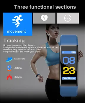 Zdravie Náramok Srdcovej frekvencie, Krvného Tlaku Smart Kapela Fitness Tracker Smartband Náramok česť mi Band 3 nosenie trochu Inteligentné Hodinky