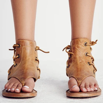 Ženy Sandále Vintage Letné Dámske Topánky Gladiator Sandále, Žabky Pre Ženy Pláže Topánky Kožené Ploché Sandalias Mujer