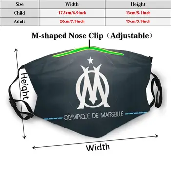 Marseille Euro klubu Dospelých Dieťa PM2.5 Filtra Maska Marseille Marseille Futbalový Klub Futbal
