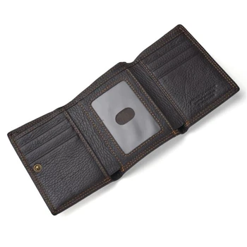 Vintage Mužov Peňaženky Originálne Kožené Krátke Peňaženky Muž Multifunkčné Cowhide Muž Kabelku Mince Vrecku Fotografiu Držiteľa Karty