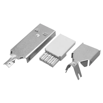 10PCS/Pack USB 2.0 Type 4-Pin 30V 1.5 Muž Plug Drôt Spájkovanie Zástrčku El. Koncoviek Konektorov