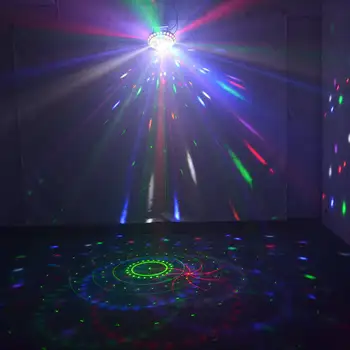 Zvuk, Diaľkové Crystal Magic Ball Lampa DMX Gobo RG Laserového Svetla Zmiešané RGB Full Farebné LED Disco Vianoce DJ Home Party Stage Osvetlenie