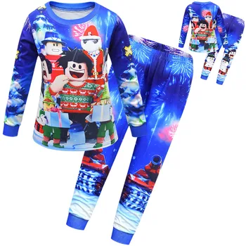 2021 Deti Oblečenie Chlapci Pijamas Robloxing Pyžamá Veľké Chlapcov, Vianočné Pyžamo, Oblečenie Dievčatá oblečenie pre voľný čas Nastaví Sleepwear bavlna