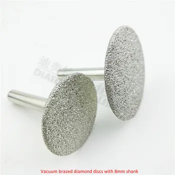 DIATOOL 2ks (Dia50mm+ 40 mm) Vákuové brazed diamantové kotúče s drieku 8 mm rezanie gravírovanie kameň žula mini diamantového kotúča