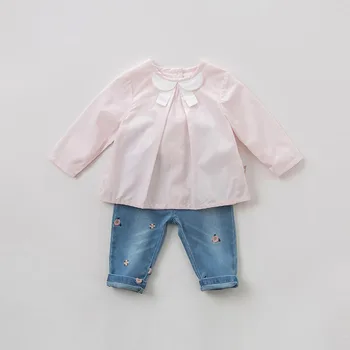 DBM9484 dave bella jar baby dievčatá nohavice deti plnej dĺžke deti pevné nohavice infant batoľa nohavice