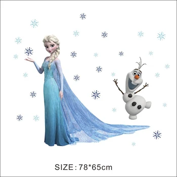 Disney Olaf Elsa Kráľovná Snehové Vločky Mrazené Samolepky Na Stenu Pre Deti Miestnosti Dekorácie Cartoon Domov Obtlačky Anime Nástenné Art Film Plagát