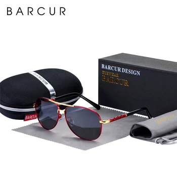 BARCUR Vintage Polarizované slnečné Okuliare pre Mužov Módne Muž Okuliare Slnečné Okuliare Cestovné Oculos Gafas De Sol
