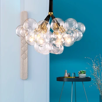 Zmluvne osobnosti spálňa E27 umelecké sklo loptu Bubliny Prívesok svetlo Vysokej kvality hardvéru lampbody zdobia závesné LED lampa