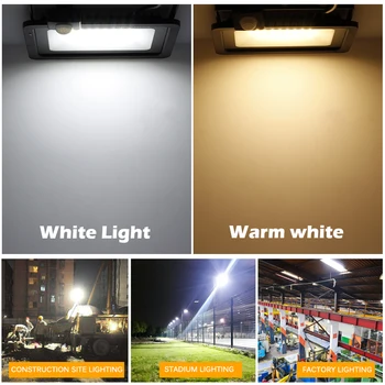 220V LED Svetlomet PIR Snímač Pohybu Reflektor LED Flood Light Nepremokavé IP66 Pozornosti Steny Vonkajšie Osvetlenie Biela Teplá Biela