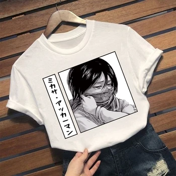 Útok na Titan Krátke Rukávy T-shirt Anime Mikasa Ackermana Krátke Rukávy T-shirt Topy Unisex