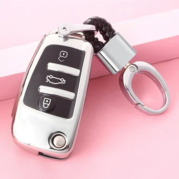 Auto Skladací Kľúč, Kryt Plný Prípade Pracky Súbor Vhodný pre Audi A1 A3 Q3 A6L Q2L Q7 S3 QA1 2018 2019 Diaľkové Ochranné Držiteľ Shell