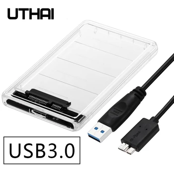 UTHAI G11 2020 USB 3.0 SSD Mechanického Disku Transparentné Mobile Pevného Disku Box 2.5 Palcový SATA Podporu 2T ssd Pevný Disk Box