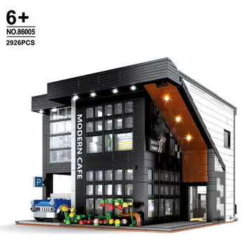 86005 Street View Architektúry Série Moderná Kaviareň Deti Montované Budovy Bloku Hračka 45635