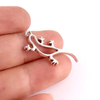 50Pcs Vintage Roztomilý Malý Gecko zobrazili kľúčové tlačidlá, Takže Zviera Prívesok Na Výrobu Šperkov