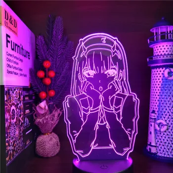 Miláčik V Franxx Anime Postavy Nula Dva 3D Led Visual Lampa Akčná Figúrka Nočné Osvetlenie Model Dotykového Snímača Zberateľskú Bábika