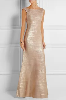 Nové dlhé Šaty Zlaté úsek self-pestovanie Módne elegancia, luxusná celebrity Obväz dlhé šaty (H0858 )