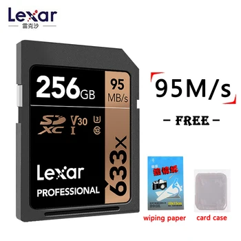 Lexar Skutočné 95MB/s 633x 16 G 64 gb SD Karta 32 GB, 128 GB flash karty SDHC/SDXC U3 Triedy 10 Pamäťovú sd Kartu Pre DSLR HD grafická karta