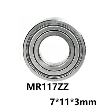 10Pcs / Veľa Mr117Zz Lož isko Miniatúrne Ložisko Mr117-Zz 7 * 11 * 3 mm chrómová Oceľ