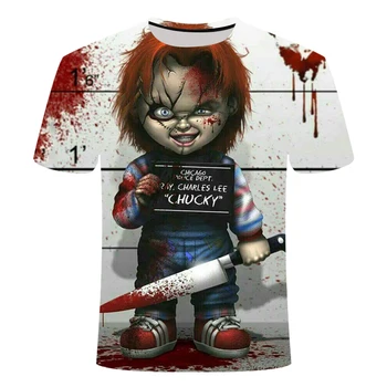 2020 nové 3D vytlačené T-shirt pánske wild tvár príležitostné O tvaru mužského T-shirt klaun krátke rukáv tričko pánske T-shirt horor film klaun