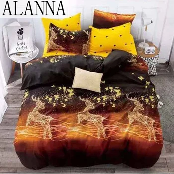 Alanna X-1096 Vytlačené Pevné lôžka sady Home posteľná bielizeň Set 4-7pcs Vysokej Kvality Krásny Vzor s Hviezda strom, kvet