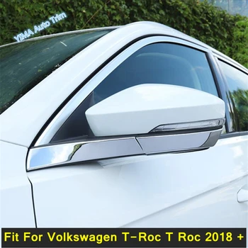 Lapetus Auto Styling Dverí, Spätné Zrkadlo Chrániť Pásy Streamer Chrome Kryt Výbava Fit Pre Volkswagen T-Roc T Roc 2018 - 2021