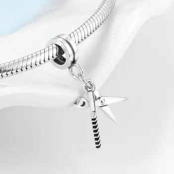 Móda 925 Sterling Silver Korálky Magic nožnice, hrebeň tvar prívesky, šperky, takže fit Pôvodné LYNACCS Kúzlo Náramok korálky