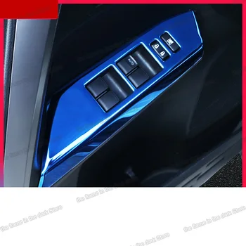 Lsrtw2017 nehrdzavejúcej ocele auto okno ovládací panel trim pre toyota rav4 2013 2016 2017 2018 xa40 dvere, lakťová opierka prepínač