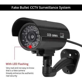 Falošné Kamery Figuríny Kamery CCTV Kamery Vonkajšie Vnútorné Vodotesné 2 ks AAA batérie IR LED Flash Červená Led Video Surveillance Camera