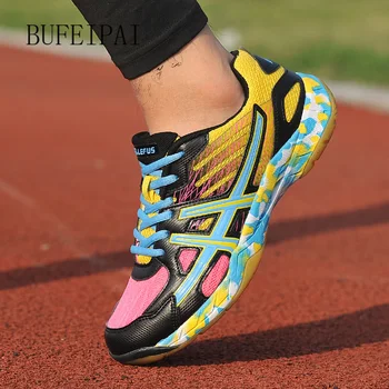 BUFEIPAI dámy bedminton topánky členkové topánky non-slip šok absorpcie profesionálne športové topánky mužov športy bedminton topánky