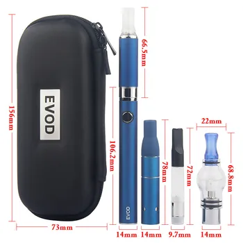 Elektronická Cigareta Vaporizer 4 v 1 Súprava Predhrejte Evod 1100mAh Variabilný Napätie Batérie Suché Byliny Tekutý Vosk Cbd Vape Starter Kit