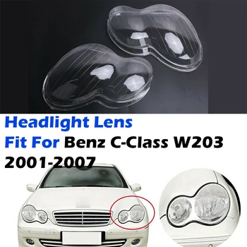 Svetlometu Číre Tienidlo Objektívu Kryt Vhodný Pre Mercedes Benz, C-Trieda 2001-2007 W203,Svetlomet Shell Šošovky Auto Príslušenstvo