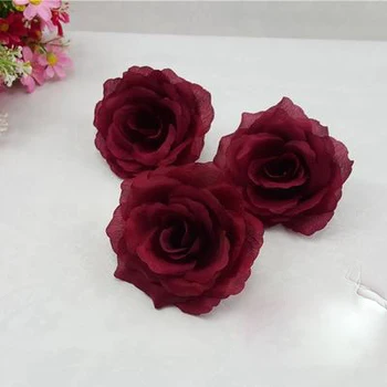 Veľkoobchod-100ks 10 cm Hodváb Ruže Kvet Hlavy pre Svadobné Party Dekoračné Umelé Simulácia Hodváb Pivónia Camellia Ruže Kvet