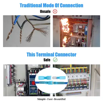 50/100/200PCS M/Ž Modrá Rýľ Tepla Elektrické Zmenšiť Rýchle DisconnectWireTerminals Konektory