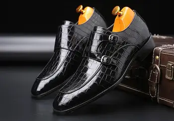 2019 Klasické Krokodíla Vzor Business Ploché Topánky Mužov Dizajnér Formálne Šaty, Kožené Topánky pánske Mokasíny Vianočný Večierok Topánky