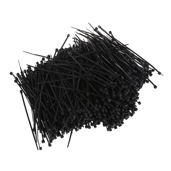 Kábel Zips Kravatu 1000 Ks Čierny nylon Upevnite Zábal 95 mm x 2 mm, Široko používané v domácnosti stavebný priemysel elektronický priemysel