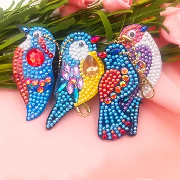 Nový Príchod Motýľ Zvierat Kvetinový Vzor, 5D Diamond Maľovanie Keychain Keyring DIY Mozaikový Obraz Drahokamu Šperky Darček