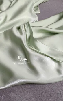 Mercerized Bavlna Hodvábny Satén Textílie Svetlo Zelená DIY Dekor Pyžamo Tričko Kungfu Vyhovovali HANFU Cheongsam Šaty Návrhára Textílie