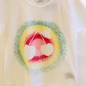 2021 Letné t-shirt pre deti baby dievčatá cherry vzor, bavlna dieťa Tees