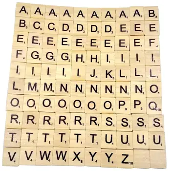 100 Drevených Scrabble Dlaždice Čierne Písmená Čísel Pre Remeslá Dreva Abecedy Wonderful3.14