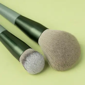 13Pcs Profesionálny make-up Sada štetcov Sezónny Zelené Mlieko Čaj Farba Dreva Rukoväť Obočia, očných liniek Blending Brush Make Up Nástroje