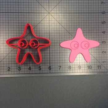 Hviezdice a Štíhleho Fondant Zdobené Cookie Cutter 3D Vytlačené potravinársky Plastové