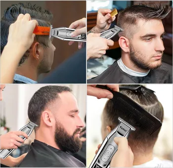 Kemei professional hair clipper zastrihávač brady u mužov zastrihávač chĺpkov digitálny displej LCD 0 mm bezdrôtový účes elektrický holiaci strojček 3